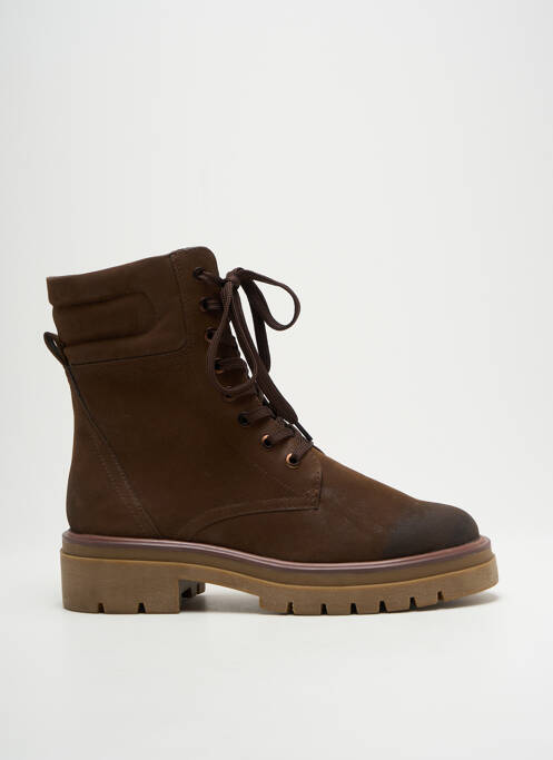 Bottines/boots tissage satiné talon de 4 à 6cm marron MARCO TOZZI femme