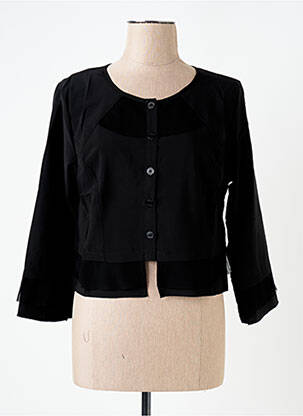 Veste casual col rond noir S.QUISE femme