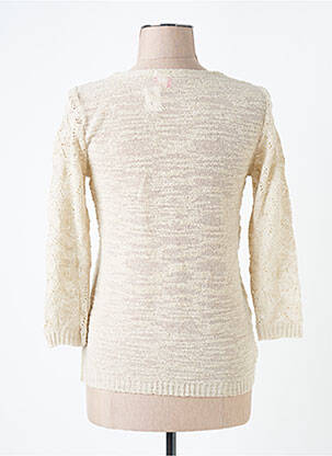 Pull coupe droite manches 3/4 beige DUGER femme