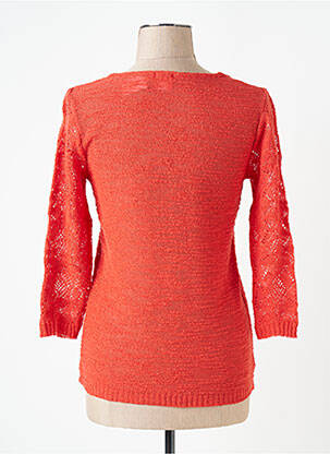 Pull coupe droite manches 3/4 orange DUGER femme