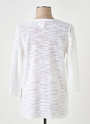 Pull coupe droite manches 3/4 blanc DUGER femme