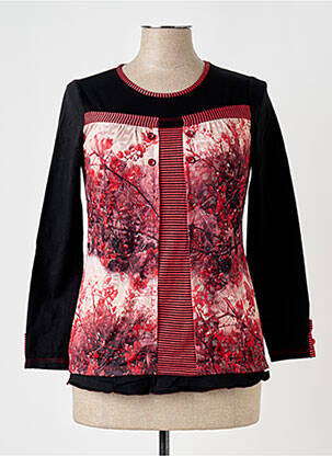 T-shirt manches longues manches longues noir QUATRE VINGT JOURS femme