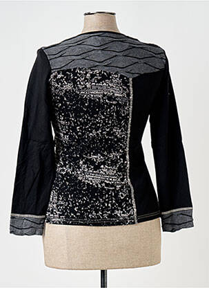 Pull coupe cintrée manches longues noir QUATRE VINGT JOURS femme