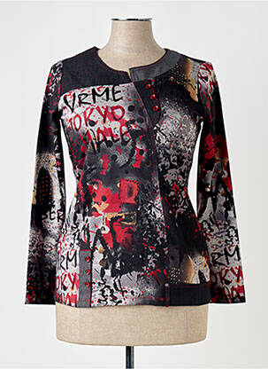 T-shirt imprimé fantaisie manches longues gris QUATRE VINGT JOURS femme