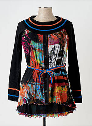 Tunique manches longues tissage crêpe noir S.QUISE femme