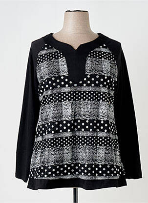 Tunique manches longues imprimé fantaisie noir S.QUISE femme