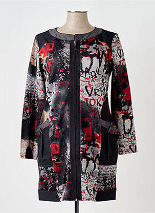 Veste casual col rond gris QUATRE VINGT JOURS femme