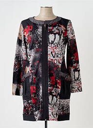 Veste casual col rond gris QUATRE VINGT JOURS femme