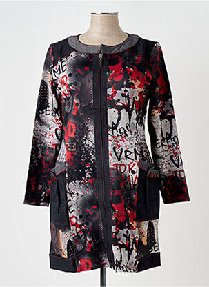 Veste casual col rond gris QUATRE VINGT JOURS femme