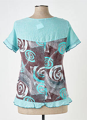 Chemisier coupe cintrée manches courtes bleu S.QUISE femme