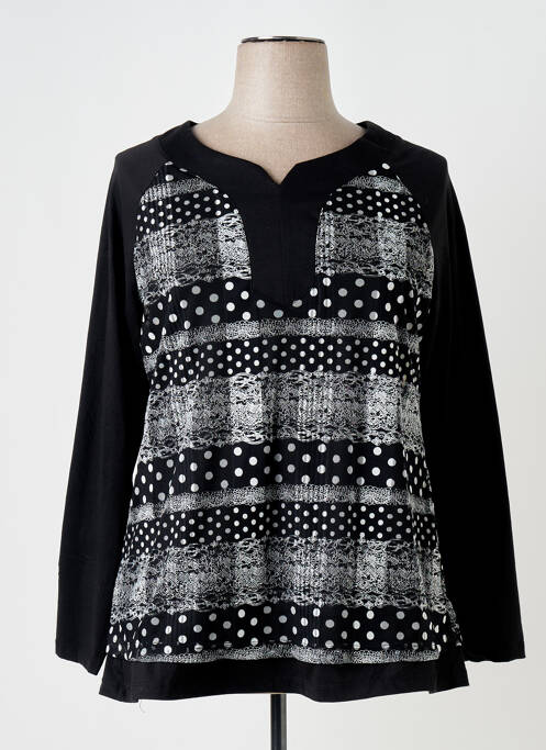 Tunique manches longues imprimé fantaisie noir S.QUISE femme