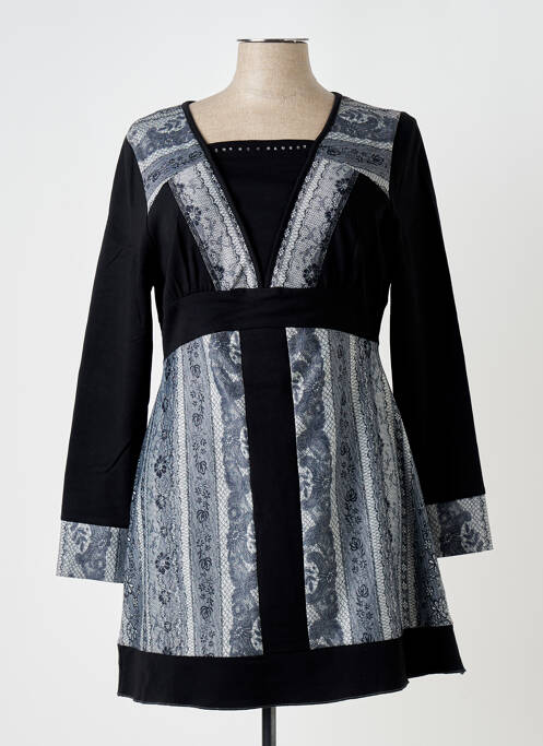 Tunique manches longues imprimé fantaisie noir S.QUISE femme