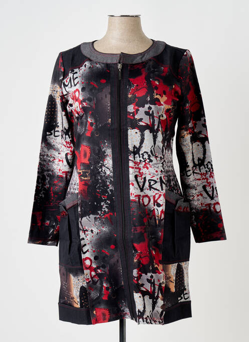 Veste casual col rond gris QUATRE VINGT JOURS femme