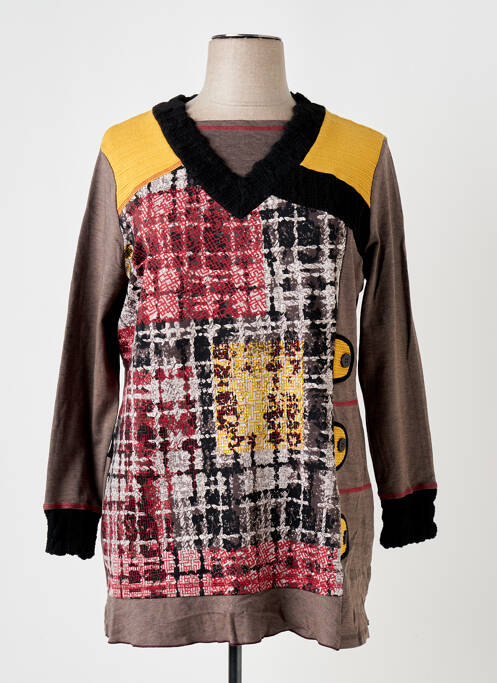 Tunique manches longues marron S.QUISE pour femme