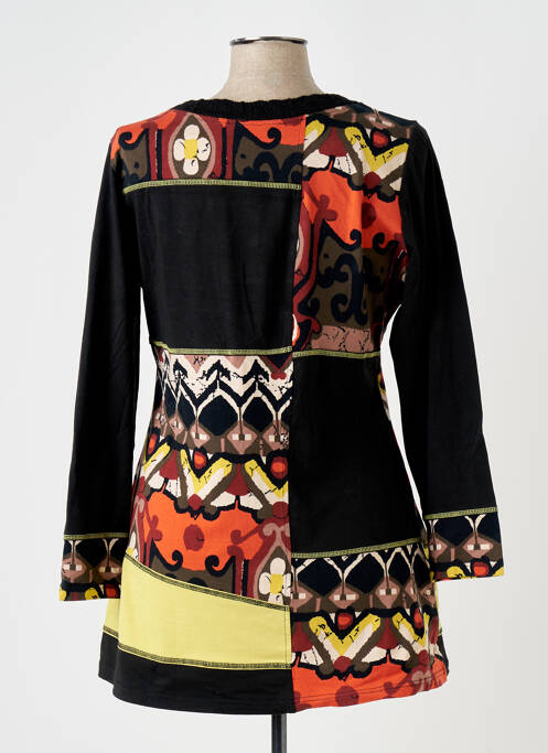 Tunique manches longues noir QUATRE VINGT JOURS pour femme
