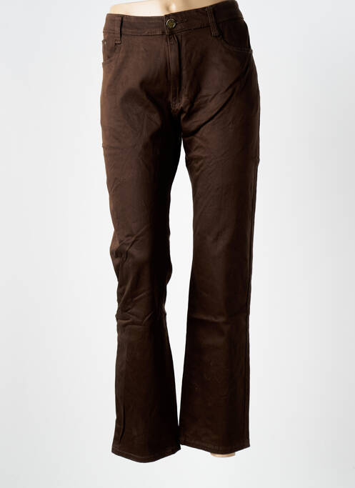 Pantalon droit stretch taille normale marron X-MAX femme