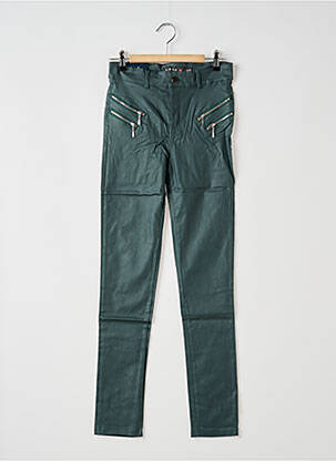 Pantalon slim tissage enduit taille normale vert X-MAX femme