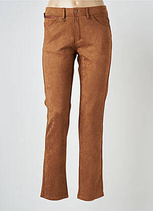 Pantalon slim stretch taille normale marron S.QUISE femme
