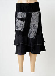 Jupe mi-longue stretch noir QUATRE VINGT JOURS femme