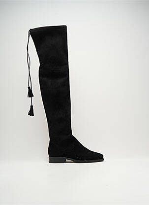 Cuissardes tissage satiné talon plat jusqu'à 3cm noir DANSI femme