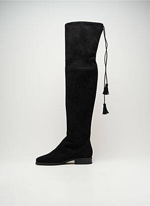 Cuissardes tissage satiné talon plat jusqu'à 3cm noir DANSI femme