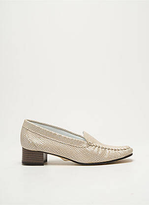 Mocassins tissage satiné talon plat jusqu'à 3cm beige KIM femme