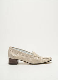 Mocassins tissage satiné talon plat jusqu'à 3cm beige KIM femme
