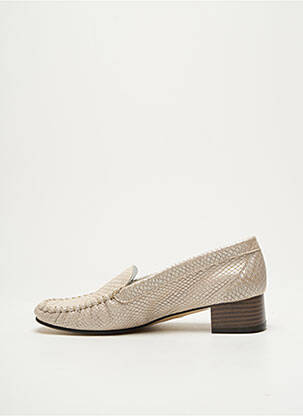 Mocassins tissage satiné talon plat jusqu'à 3cm beige KIM femme