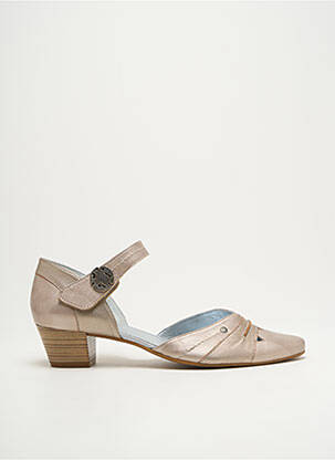 Sandales/nu pieds matière lisse talon de 4 à 6cm beige ARTIKA SOFT femme