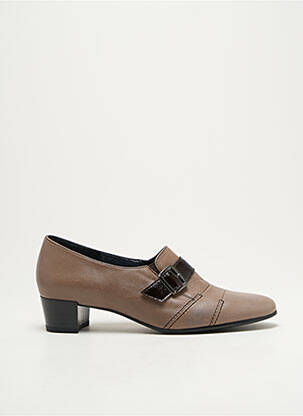 Mocassins tissage satiné talon plat jusqu'à 3cm beige OMBELLE femme