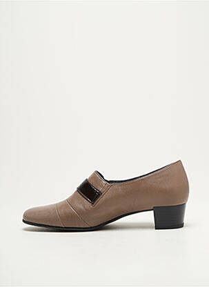 Mocassins tissage satiné talon plat jusqu'à 3cm beige OMBELLE femme