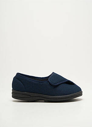 Chaussons/pantoufles tissage satiné talon plat jusqu'à 3cm bleu PODOWELL femme