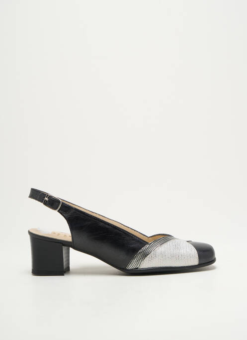 Escarpins tissage satiné talon de 4 à 6cm noir ARTIKA SOFT femme