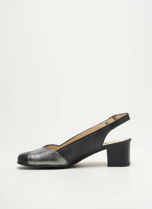Escarpins tissage satiné talon de 4 à 6cm noir ARTIKA SOFT femme
