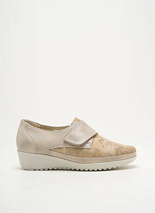 Chaussures de confort fermeture scratch talon de 4 à 6cm beige ARIMA femme