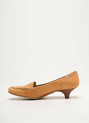 Mocassins tissage satiné talon de 4 à 6cm marron D'CHICAS femme