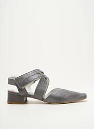 Sandales/nu pieds matière lisse talon de 4 à 6cm gris AYAME femme