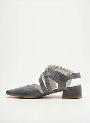 Sandales/nu pieds matière lisse talon de 4 à 6cm gris AYAME femme