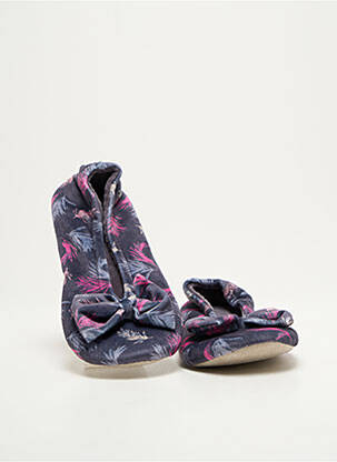Chaussons/pantoufles semelle extérieure cuir talon plat jusqu'à 3cm gris ISOTONER femme