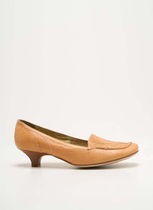 Mocassins matière lisse talon de 4 à 6cm marron D'CHICAS femme