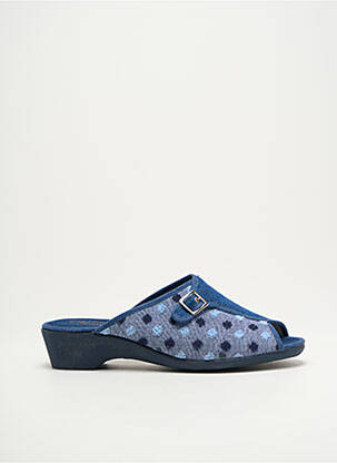 Chaussons/pantoufles talon de 4 à 6cm bleu SEMELFLEX femme
