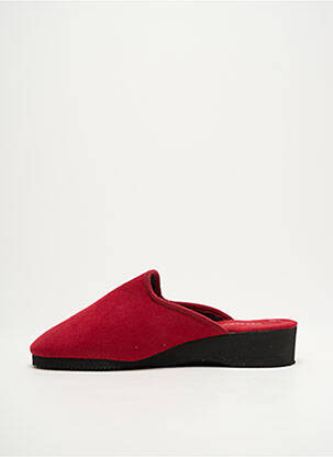 Chaussons/pantoufles tissage satiné talon de 4 à 6cm rouge SEMELFLEX femme