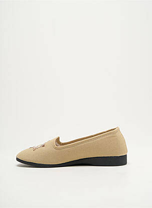 Chaussons/pantoufles tissage satiné talon plat jusqu'à 3cm beige SEMELFLEX femme