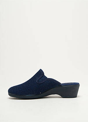 Chaussons/pantoufles impression talon de 4 à 6cm bleu SEMELFLEX femme
