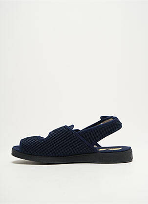 Chaussons/pantoufles tissage satiné bout ouvert bleu SEMELFLEX unisexe