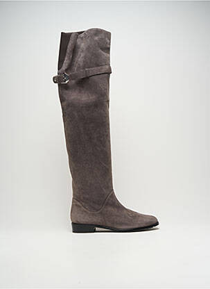 Cuissardes nubuck talon plat jusqu'à 3cm gris STUART WEITZMAN femme