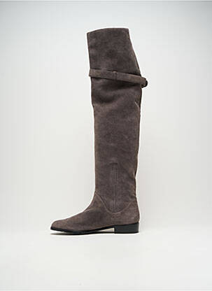 Cuissardes nubuck talon plat jusqu'à 3cm gris STUART WEITZMAN femme