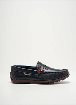 Mocassins matière lisse bout rond bleu L'ECUME homme