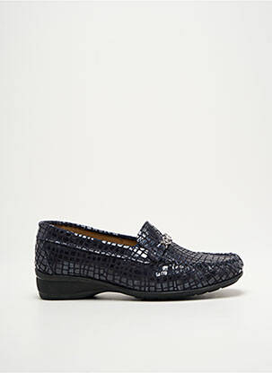 Mocassins tissage satiné talon plat jusqu'à 3cm bleu SEMELFLEX femme
