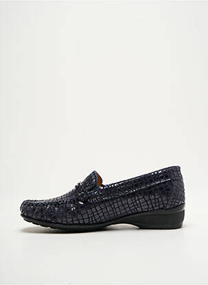 Mocassins tissage satiné talon plat jusqu'à 3cm bleu SEMELFLEX femme